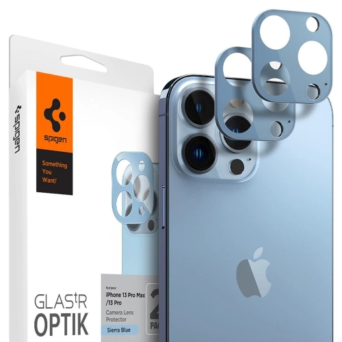Kup Sticlă întărită pentru aparat Spigen Optik Camera Lens Apple iPhone 13 Pro/13 Pro Max Sierra Blue [2 PACK] - SPN2015BLU - {ean13} - Sklep Home Screen