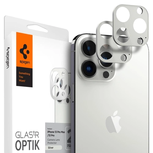 Kup Spigen Apple Gehärtetes Kameraglas Optik Kameraobjektiv iPhone 13 Pro/13 Pro Max Silber [2 PACK] - SPN2016SLV - {ean13} - Sklep Home Screen