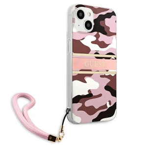 Kup Guess Apple Tasche GUHCP13SKCABPI iPhone 13 mini rosa/rosa Hardcase Camo Strap Collection - GUE1504PNK - {ean13} - Sklep Home Screen