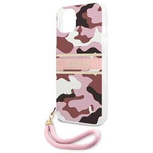 Kup Guess Apple Tasche GUHCP13SKCABPI iPhone 13 mini rosa/rosa Hardcase Camo Strap Collection - GUE1504PNK - {ean13} - Sklep Home Screen
