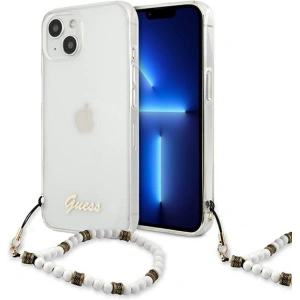Kup Guess Apple Tasche GUHCP13SKPSWH iPhone 13 mini Transparentes Hartschalengehäuse Weiß Perle - GUE1506CL - {ean13} - Sklep Home Screen