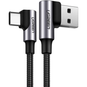 Cablu USB la USB-C, unghiular UGREEN US176, 3A, 1m (negru)