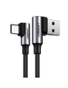 Cablu USB la USB-C, unghiular UGREEN US176, 3A, 0.5m (negru)