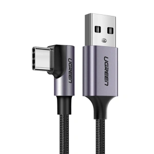 USB kabel s konektorem USB-C pod úhlem UGREEN US284, 3A, 2m (černý)