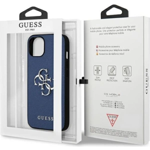 Kup Guess Apple Tasche GUHCP13SSA4GSBL iPhone 13 mini blau/blau Hartschale Saffiano 4G Metall Logo - GUE1509BLU - {ean13} - Sklep Home Screen