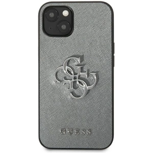 Kup Guess Apple Tasche GUHCP13SSA4GSGR iPhone 13 mini grau/grau Hartschale Saffiano 4G Metall Logo - GUE1510GRY - {ean13} - Sklep Home Screen