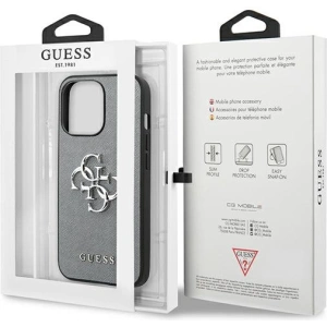 Kup Guess Apple Tasche GUHCP13SSA4GSGR iPhone 13 mini grau/grau Hartschale Saffiano 4G Metall Logo - GUE1510GRY - {ean13} - Sklep Home Screen