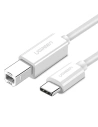 Kabel USB 2.0 C-B UGREEN US241 do drukarki 1m (biały)