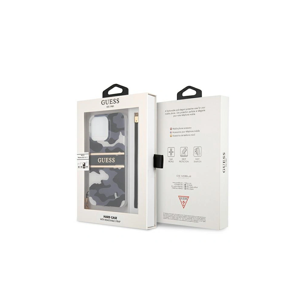 Etui Guess GUHCP13XKCABBK Apple iPhone 13 Pro Max czarny/black hardcase Camo Strap Collection