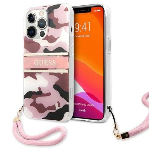 Kup Etui Guess GUHCP13XKCABPI Apple iPhone 13 Pro Max rózsaszín/pink hardcase Camo Strap Collection - GUE1517PNK - {ean13} - Sklep Home Screen