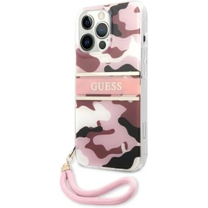 Etui Guess GUHCP13XKCABPI Apple iPhone 13 Pro Max różowy/pink hardcase Camo Strap Collection