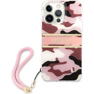 Etui Guess GUHCP13XKCABPI Apple iPhone 13 Pro Max różowy/pink hardcase Camo Strap Collection