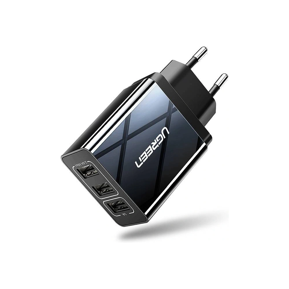 Ładowarka sieciowa UGREEN ED013, 3x USB, 2.4A (czarny)