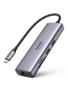 UGREEN CM512 6-in-1-Adapter USB-C auf 2x USB + HDMI + USB-C + RJ45 + TF/SD (grau)
