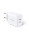 UGREEN CD243 hálózati töltő, 2x USB-C, 40W (Fehér)
