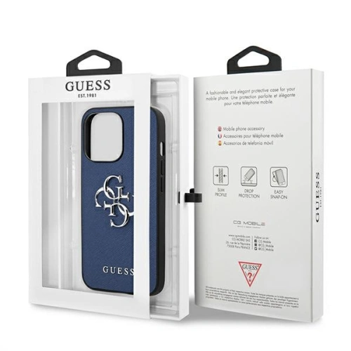 Kup Etui Guess GUHCP13XSA4GSBL Apple iPhone 13 Pro Max modrý/blue hardcase Saffiano 4G Metal Logo - GUE1521BLU - {ean13} - Sklep Home Screen