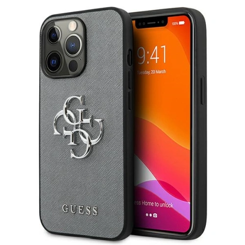 Kup Etui Guess GUHCP13XSA4GSGR Apple iPhone 13 Pro Max šedá/grey hardcase Saffiano 4G Metal Logo - GUE1522GRY - {ean13} - Sklep Home Screen