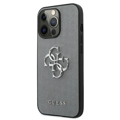 Buy Guess GUHCP13XSA4GSGR Apple iPhone 13 Pro Max grey hardcase Saffiano 4G Metal Logo - GUE1522GRY - {ean13} - Home Screen Store Europe