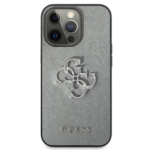 Buy Guess GUHCP13XSA4GSGR Apple iPhone 13 Pro Max grey hardcase Saffiano 4G Metal Logo - GUE1522GRY - {ean13} - Home Screen Store Europe
