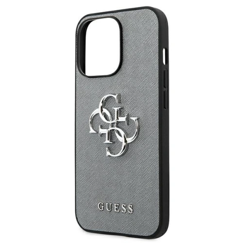 Buy Guess GUHCP13XSA4GSGR Apple iPhone 13 Pro Max grey hardcase Saffiano 4G Metal Logo - GUE1522GRY - {ean13} - Home Screen Store Europe