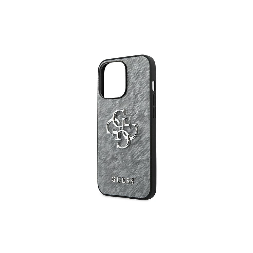 Etui Guess GUHCP13XSA4GSGR Apple iPhone 13 Pro Max szary/grey hardcase Saffiano 4G Metal Logo