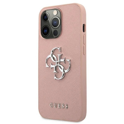 Buy Guess GUHCP13XSA4GSPI Apple iPhone 13 Pro Max pink hardcase Saffiano 4G Metal Logo - GUE1523PNK - {ean13} - Home Screen Store Europe