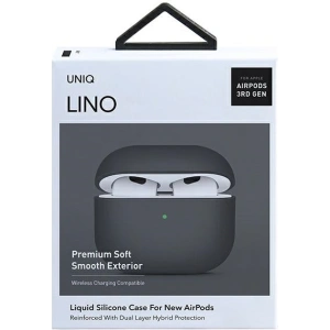 Kup Etui UNIQ Lino Apple AirPods 3 Silicone szary/ash grey - UNIQ537GRY - {ean13} - Sklep Home Screen