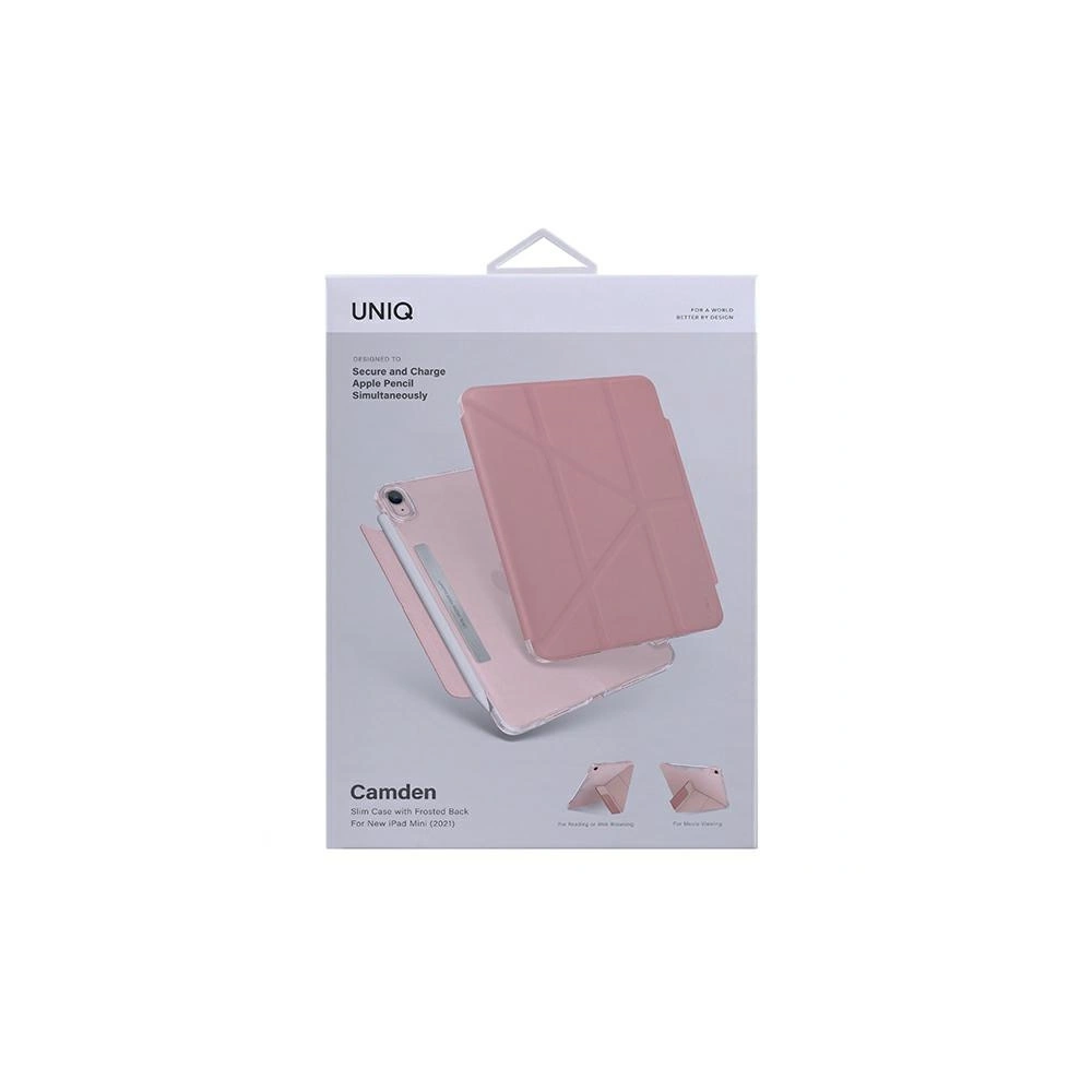 Etui UNIQ Camden Apple iPad mini 2021 (6. generacji) / iPad mini 8.3" 2024 (7. generacji) różowy/peony pink Antimicrobial