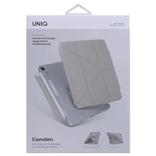 Kup Etui UNIQ Camden Apple iPad mini 2021 (6. generációs) / iPad mini 8.3" 2024 7gen szürke/fossil grey Antimicrobial - UNIQ544GRY - {ean13} - Sklep Home Screen
