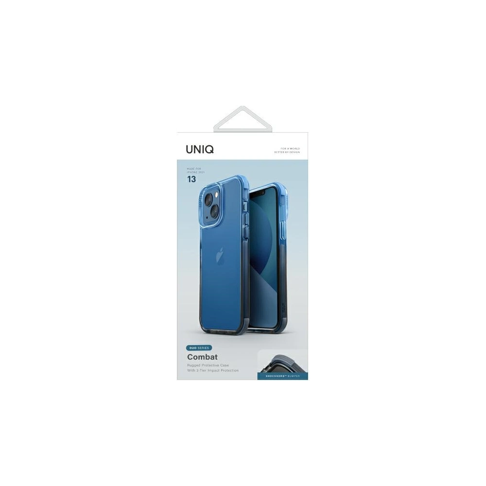 Etui UNIQ Combat Duo Apple iPhone 13 czarno-niebieski/black-blue