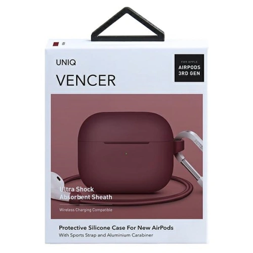 Kup Etui UNIQ Vencer Apple AirPods 3 Szilikon bordó/burgundi vörös - UNIQ556BURMAR - {ean13} - Sklep Home Screen