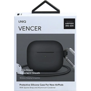 Kup Etui UNIQ Vencer Apple AirPods 3 Silicone szary/charcoal dark grey - UNIQ557DARGRY - {ean13} - Sklep Home Screen