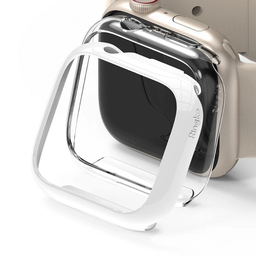 Kup Case nakładka Ringke Slim Apple Watch 4/5/6/7/SE/8/9 40/41mm Klar + Weiß [2 PACK] - RGK1520CLWHT - {ean13} - Sklep Home Screen