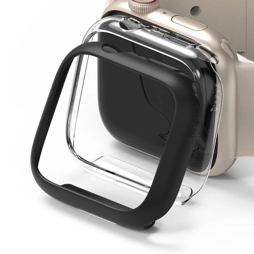 Kup Case nakładka Ringke Slim Apple Watch 4/5/6/7/SE/8/9 40/41mm Klar + Matt Schwarz [2 PACK] - RGK1521CLMBL - {ean13} - Sklep Home Screen