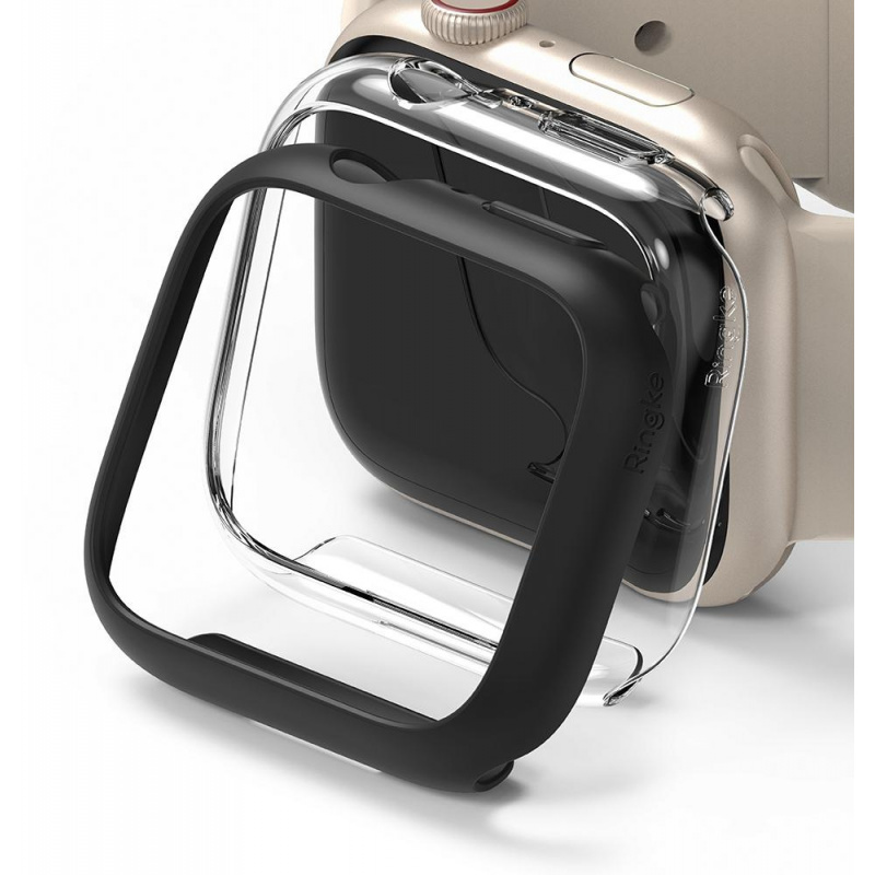 Ringke Slim Apple Watch 7 41mm Clear + Matte Black [2 PACK]