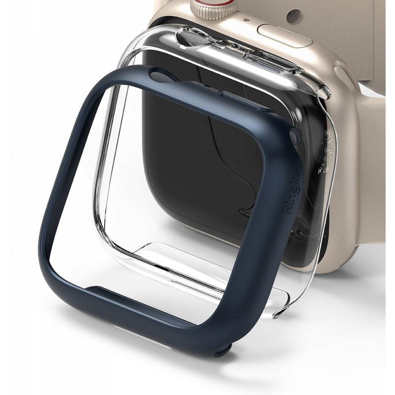 Ringke Slim Apple Watch 7 41mm Clear + Metallic Blue [2 PACK]