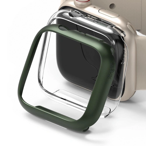 Kup Case Hülle Ringke Slim Apple Watch 4/5/6/7/SE/8/9 40/41mm Clear + Deep Green [2 PACK] - RGK1523CLGRN - {ean13} - Sklep Home Screen