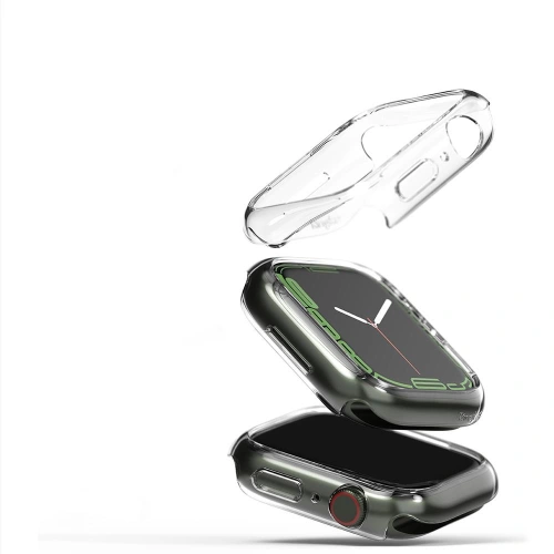 Kup Etui nakładka Ringke Slim Apple Watch 4/5/6/7/8/9/SE 44/45mm Clear + Deep Green [2 PACK] - RGK1528CLGRN - {ean13} - Sklep Home Screen