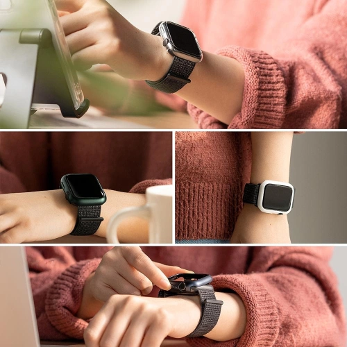 Kup Etui nakładka Ringke Slim Apple Watch 4/5/6/7/8/9/SE 44/45mm Clear + Deep Green [2 PACK] - RGK1528CLGRN - {ean13} - Sklep Home Screen