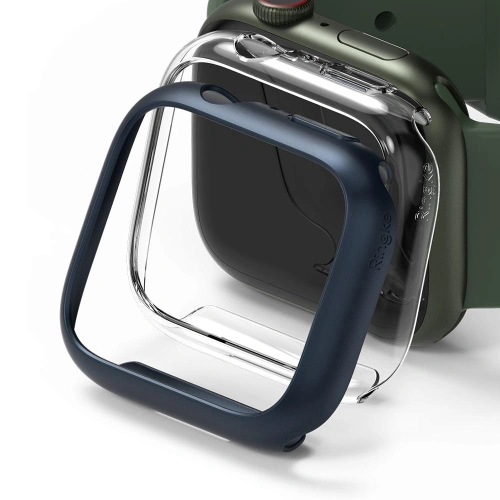 Kup Etui nakładka Ringke Slim Apple Watch 4/5/6/7/8/9/SE 44/45mm Clear + Metallic Blue [2 PACK] - RGK1527CLBLU - {ean13} - Sklep Home Screen