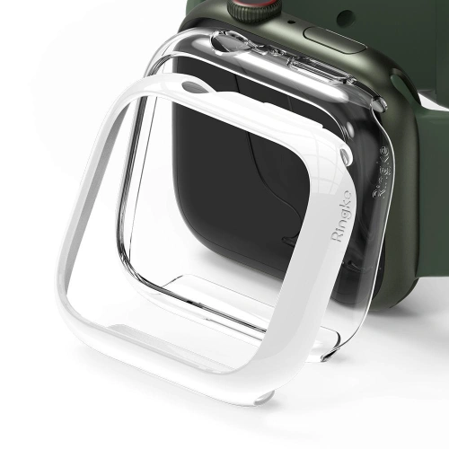 Kup Etui nakládka Ringke Slim Apple Watch 4/5/6/7/8/9/SE 44/45mm Čirý + Bílý [2 PACK] - RGK1525CLWHT - {ean13} - Sklep Home Screen