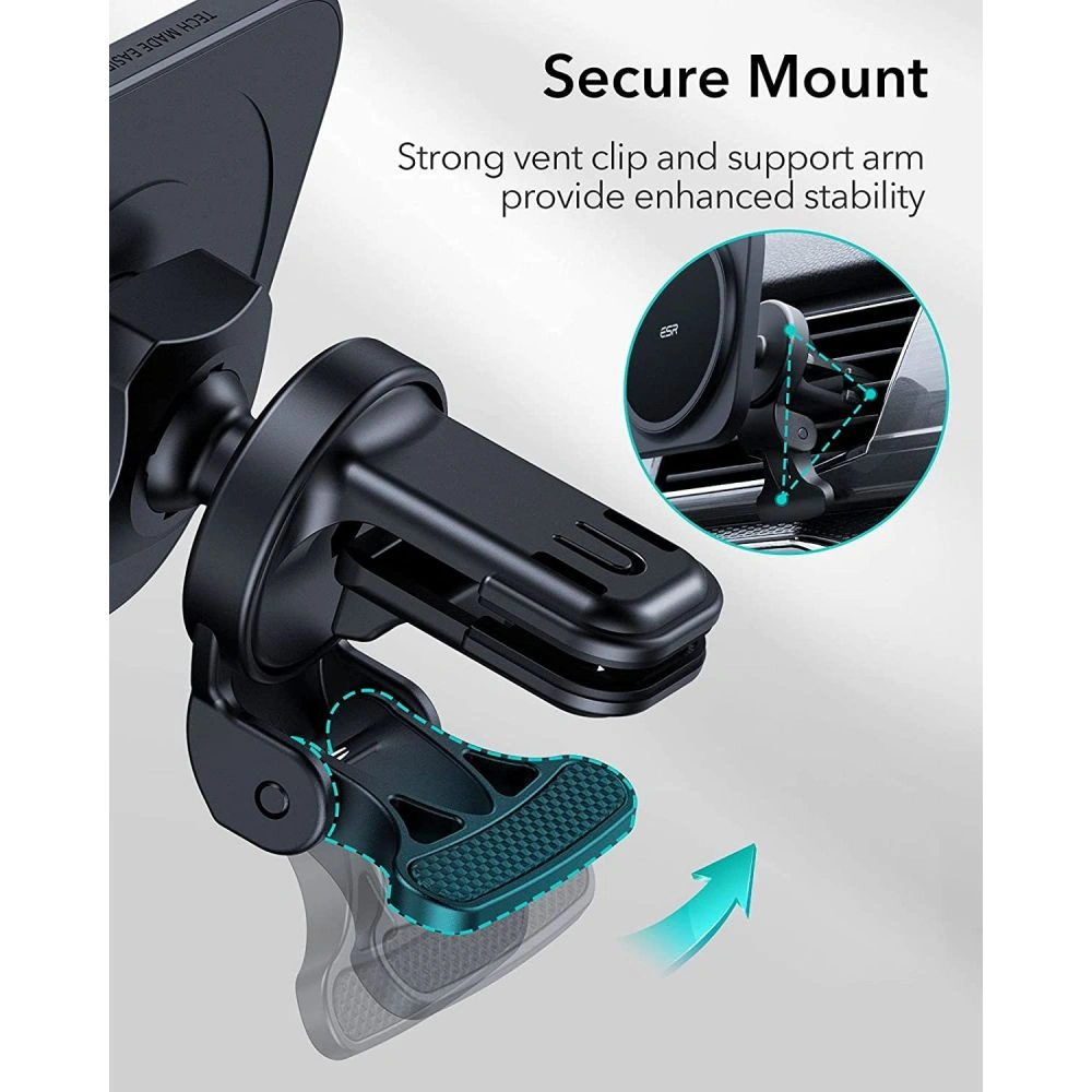 Uchwyt ESR HaloLock MagSafe Magnetic Car Mount Set Black