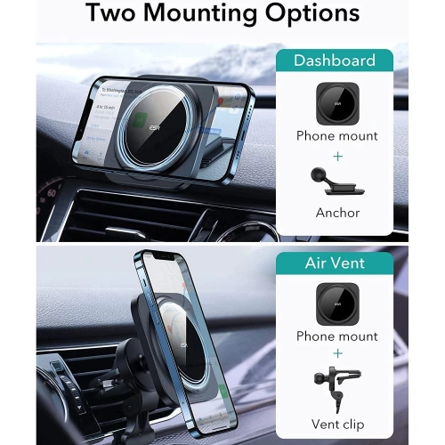 Buy ESR HaloLock MagSafe Magnetic Car Mount Set Black - ESR448BLK - {ean13} - Home Screen Store Europe