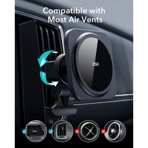 Kup ESR Halterung HaloLock MagSafe Magnetic Car Mount Set Schwarz - ESR448BLK - {ean13} - Sklep Home Screen