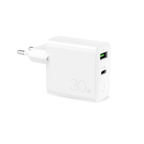 Kup PURO Mini-Schnellladegerät für unterwegs USB-A + USB-C Power Delivery 30W (weiß) - PUR522WHT - {ean13} - Sklep Home Screen