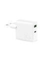 Încărcător de rețea PURO Mini Fast Travel Charger USB-A + USB-C Power Delivery 30W (alb)
