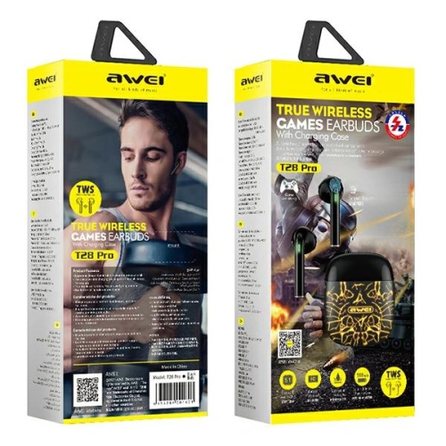 Kup AWEI căști Bluetooth 5.0 T28 Pro TWS + stație de încărcare neagră - AWEI085BLK - {ean13} - Sklep Home Screen