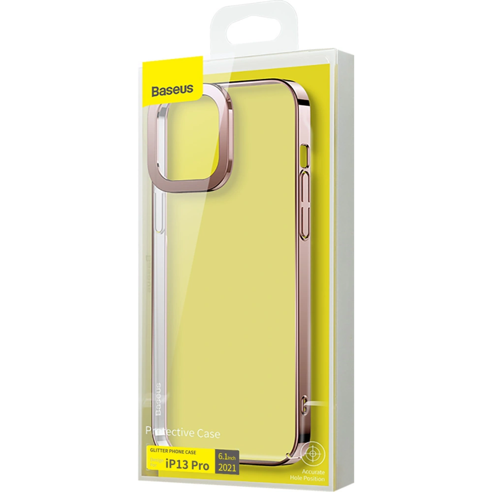 Etui Baseus Glitter Apple iPhone 13 Pro (Różowy)