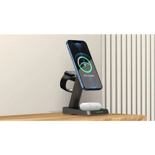 Kup Încărcător wireless Tech-Protect W68 3in1 Magnetic MagSafe Wireless Charger Black - THP806BLK - {ean13} - Sklep Home Screen