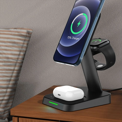Kup Încărcător wireless Tech-Protect W68 3in1 Magnetic MagSafe Wireless Charger Black - THP806BLK - {ean13} - Sklep Home Screen